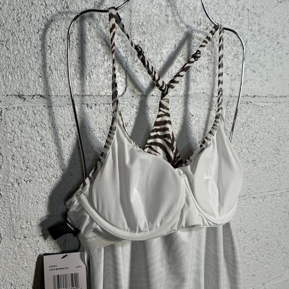 Coco Reef animal print Mesh Underwire Bra-Sized Tankini Top 34C - Picture 9 of 11